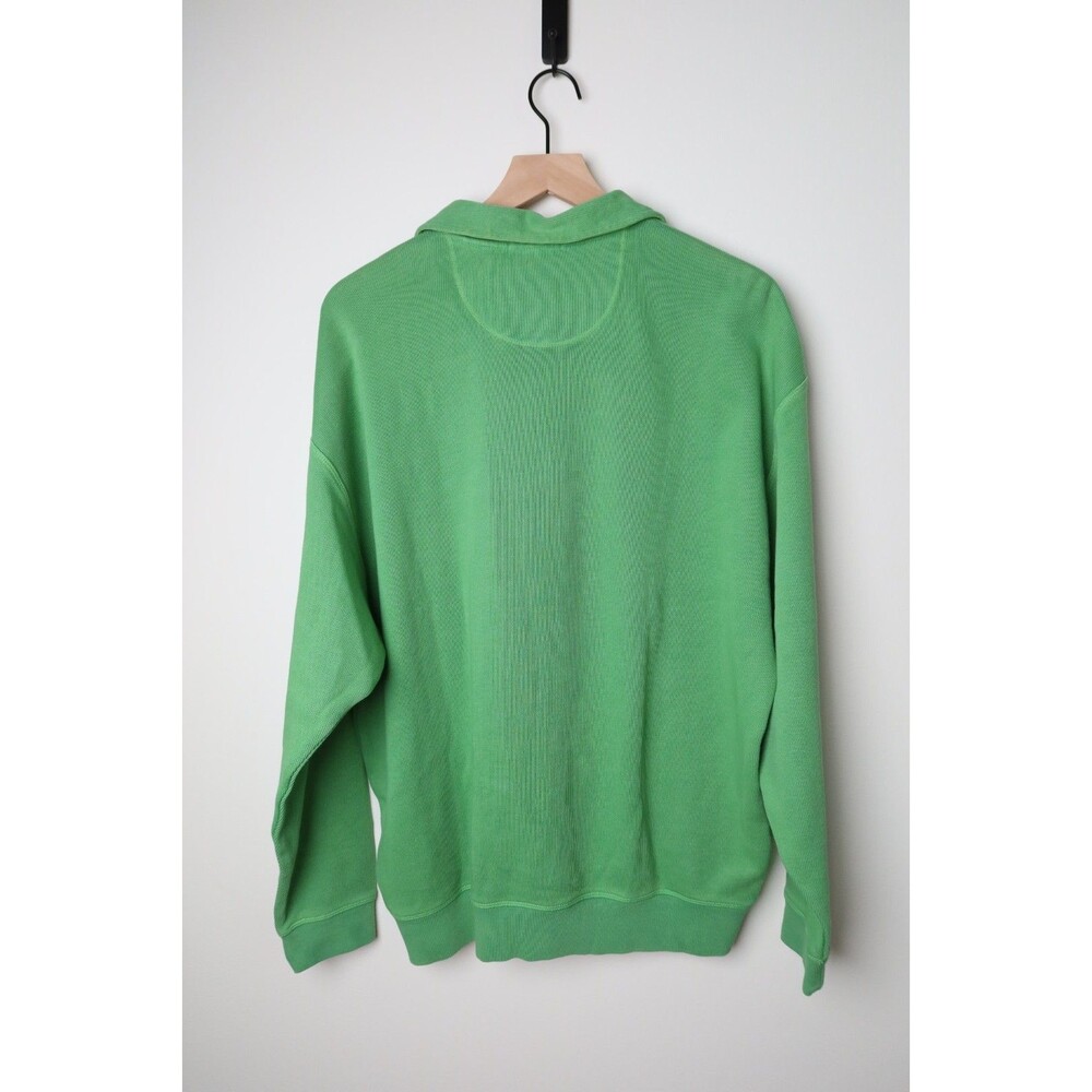 Tommy Bahama Relax 1/4 Zip Pullover Embroidered Marlin Logo Green Cotton Mens M - Picture 5 of 7